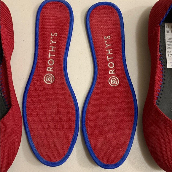 Rothy’s Round Toe Ballet Flats Red Women’s Size 7.5 Christmas Valentine’s Day - Picture 7 of 14